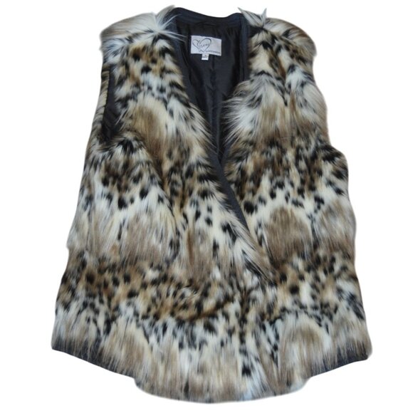 June Ambrose Faux Fur Vest Women's Size Medium Old Money Mob Wife Fall Layering - Picture 4 of 9